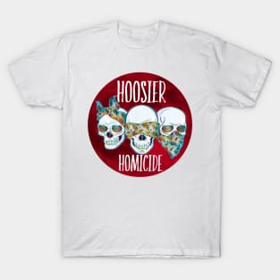 Hoosier Homicide Red Moon Skulls T-Shirt